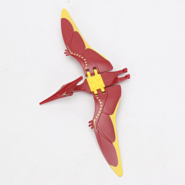 Jurassic Park 2 Pterodactyl Fly Red Dinosaurs Marvel Toys Model Plastic ABS Assemble Blocks DIY