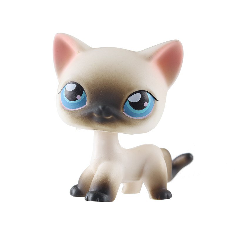 Cat White Nose Black with Strip Blue Eye Little Pet Shop 1:60 LPS Cute Collection