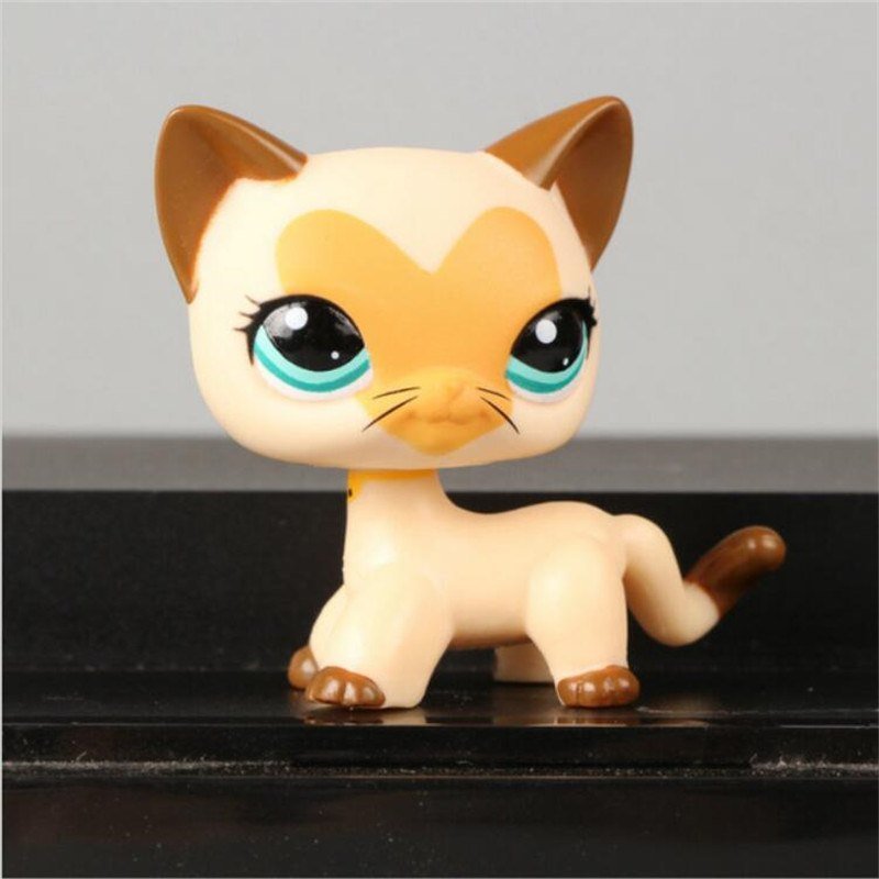 Cat Cream Motif Love on Face with Strip Green Eye Little Pet Shop 1:60 LPS Cute Collection