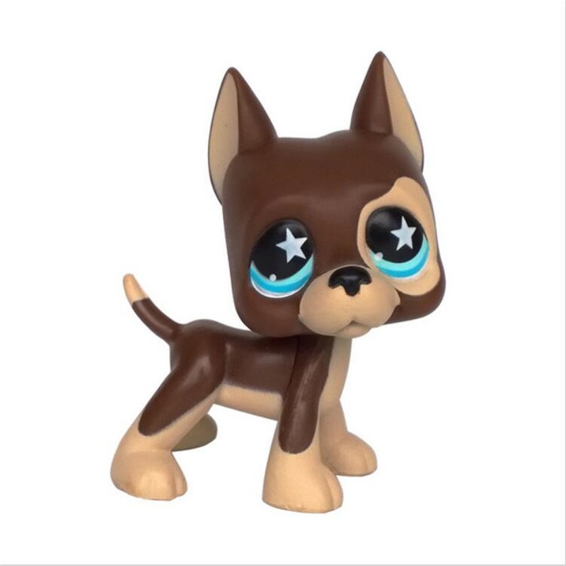 Dog Male Choco Weld Face with Strip Blue Eye Little Pet Shop 1:60 LPS Cute Collection