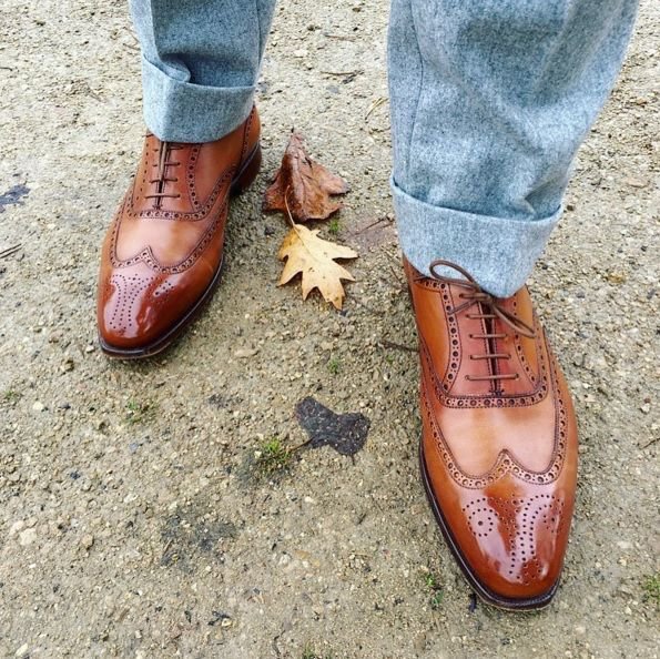 Handmade Men Tan color wingtip Brogue formal dress shoes, Men formal shoes