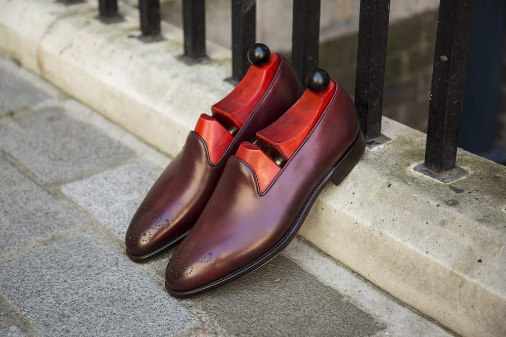 Handmade men leather shoe, brown loafer for men, Formal leather shoes