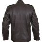 Men Black Genuine Leather Jacket with Double zippers on chest