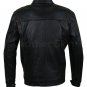 New Handmade Men Maroon Red Stripe Panels Black Genuine Leather Jacket XS to 6XL