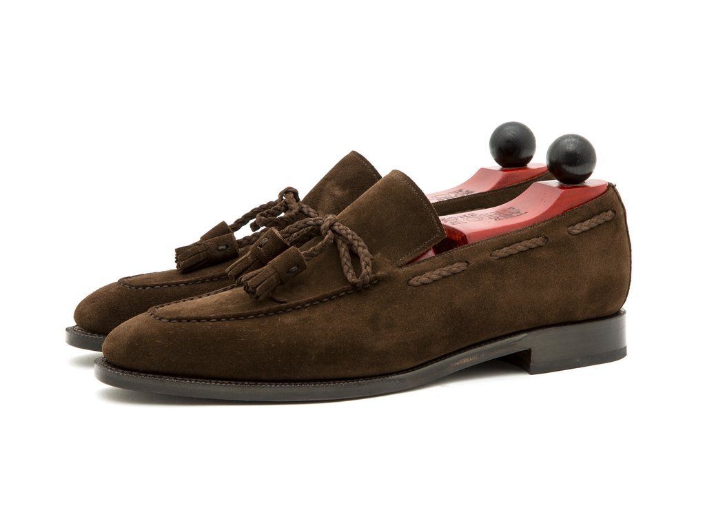 New Handmade men suede leather shoe, brown string loafer for men, leather shoes