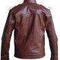 Leather Skin Men Reddish Brown Genuine Leather Jacket