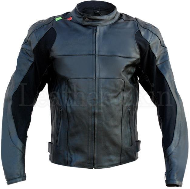Homemade  Black Motorcycle Biker Racing Premium Genuine Leather Jacket