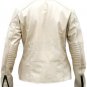 Homemade Cream White Unisex Men Women Fashion Stylish Sexy Premium Genuine Leather Jacket