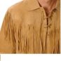 NEW Homemade Men Traditional Western Suede Leather Mountain Man Shirt With Fringes Jacket