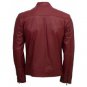 NEW HANDMADE  Men Maroon Belted Fashion Leather Jacket Men StyleE
