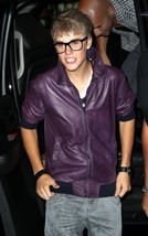 NEW HANDMADE  Justin bieber purple leather jacket, Mens purple leather jacket