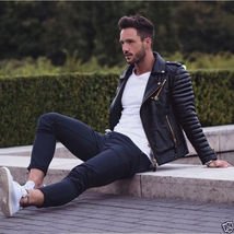 NEW HANDMADE  MENS BIKER LEATHER JACKET, MEN FASHION BLACK LEATHER JACKET, MEN LEATHER JACKETS