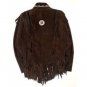 NEW HANDMADE Men western wear Brown Suede Leather Jacket Fringe bons bead, Men fringe jackets