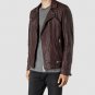 NEW HANDMADE  Mens fahion dark brown genuine leather jacket, Men biker leather jacket