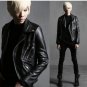 NEW HANDMADE MEN MOTORBIKE JACKET MEN BIKER RACING BLACK AND WHITE MOTORCYCLE LEATHER JACKET