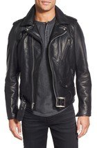 NEW HANDMADE MENS BLACK JACKET MEN MOTORCYCLE BIKER RACING LEATHER JACKET
