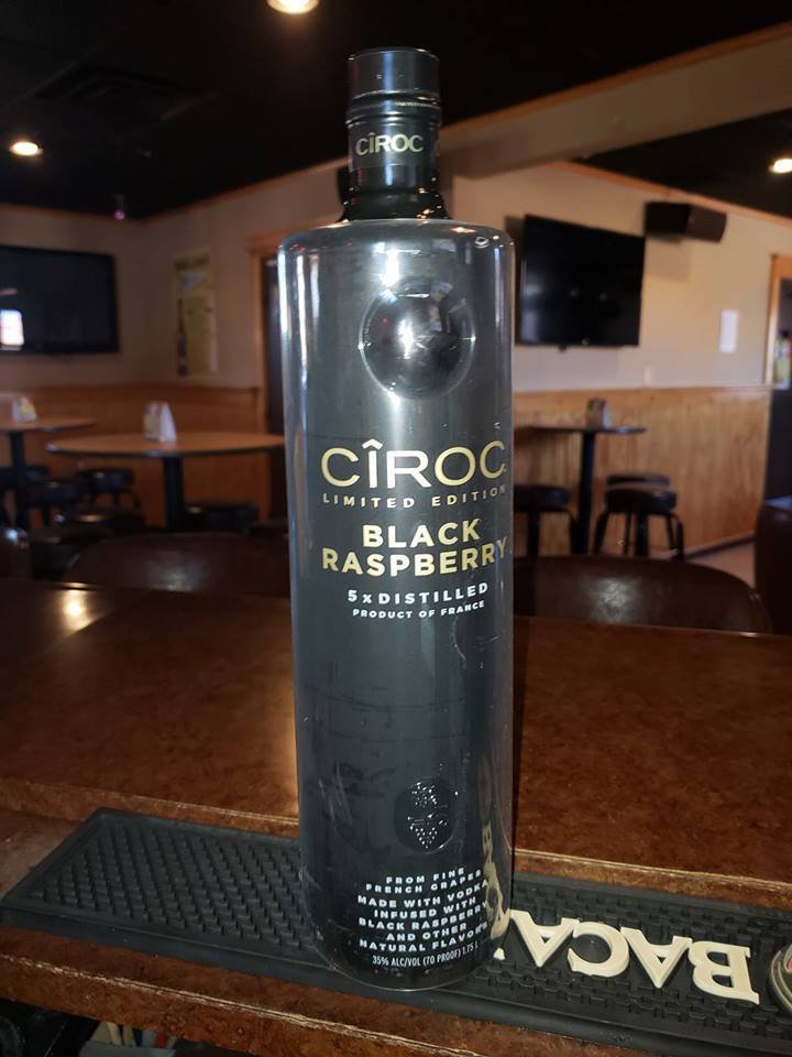 empty Ciroc bottle 1.75 liter with cap black raspberry