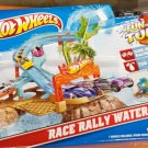 HOT Wheels Race Rally Water Park Floating Play Set Pool Bath Black Yellow Car