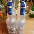 Lot of 6 Empty 1 Liter Grey Goose Vodka Glass Bottles, With Caps