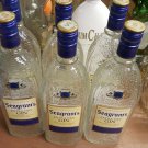 Lot of 6 seagrams Gin Empty liter Bottles embossed