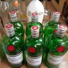 Lot of  6 tanqueray Dry Gin 1L Empty Green Bottles With Caps glass crafts