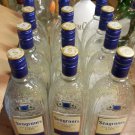 Lot of 12 seagrams Gin Empty liter Bottles embossed