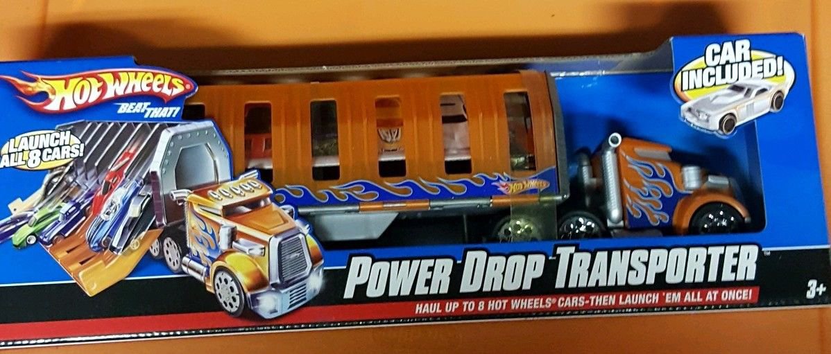 New! Hot Wheels Power Drop Transporter Orange