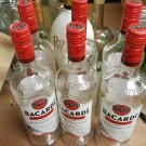 Lot of 6 Empty Glass Bacardi dragon berry Rum Bottles with Caps dragonberry