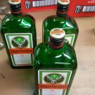 Lot of 3 Empty Jagermeister Bottles, with Caps green glass arts crafts
