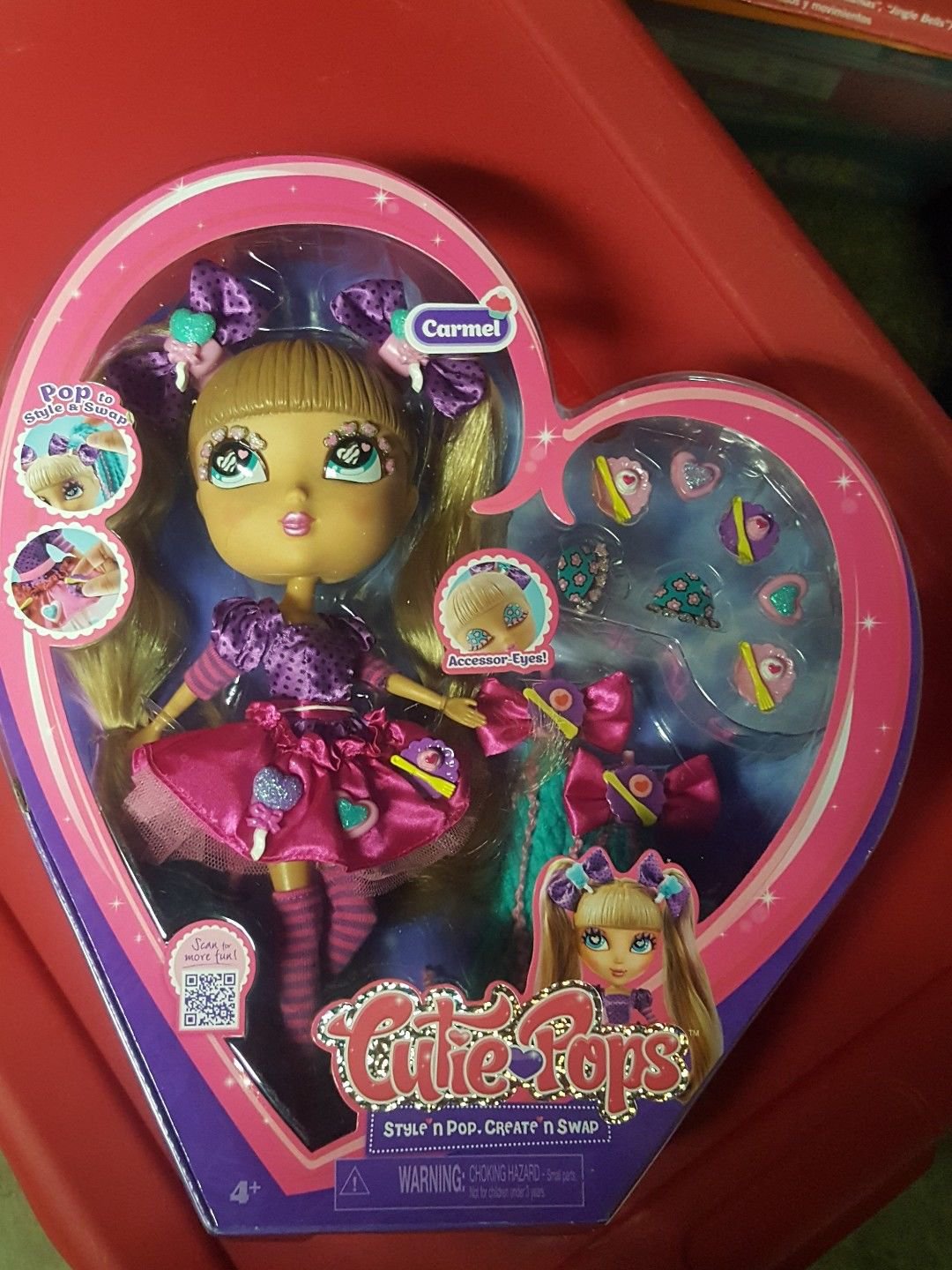 Cutie Pops Carmel Doll by Jada Pop 'em On Hair Eyes Style Swap Create NEW MIB