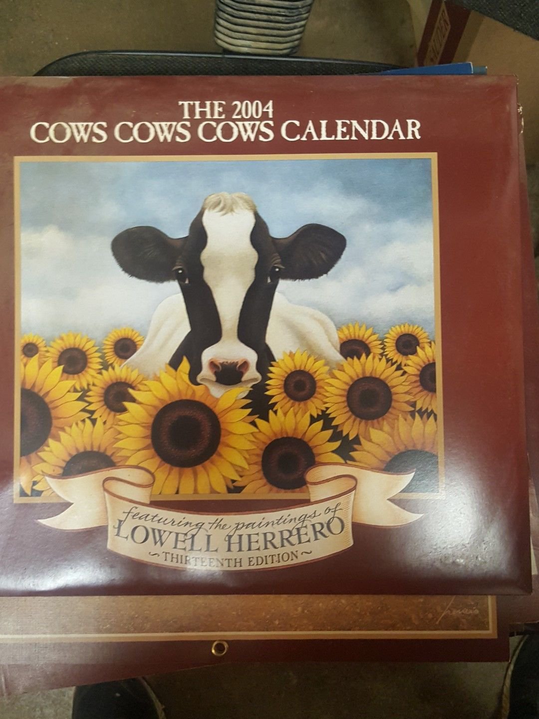 LANG LOWELL HERRERO ARTWORK 2004 COWS COWS COWS FULL SIZE CALENDAR Excellent