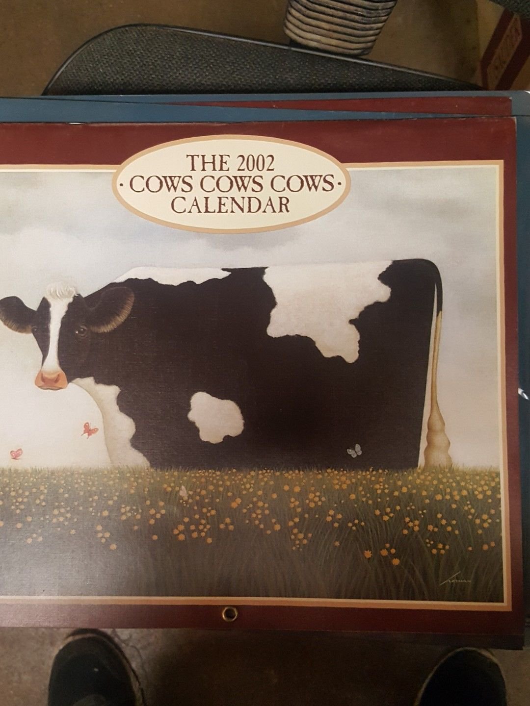 LANG LOWELL HERRERO ARTWORK 2002 COWS COWS COWS FULL SIZE CALENDAR Excellent