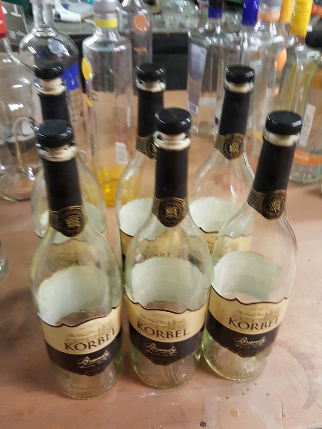 Empty korbel Bottle  1 LITER / CRAFTS arts lot of 6
