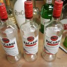 Lot of 3 Empty Glass Bacardi dragon berry Rum Bottles with Caps dragonberry