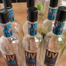 Lot of 6 Empty 1 Liter blue uv Vodka Bottles with Caps