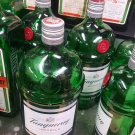  1 Liter Tanqueray Gin Bottles, Green Glass with Caps crafts craft  arts