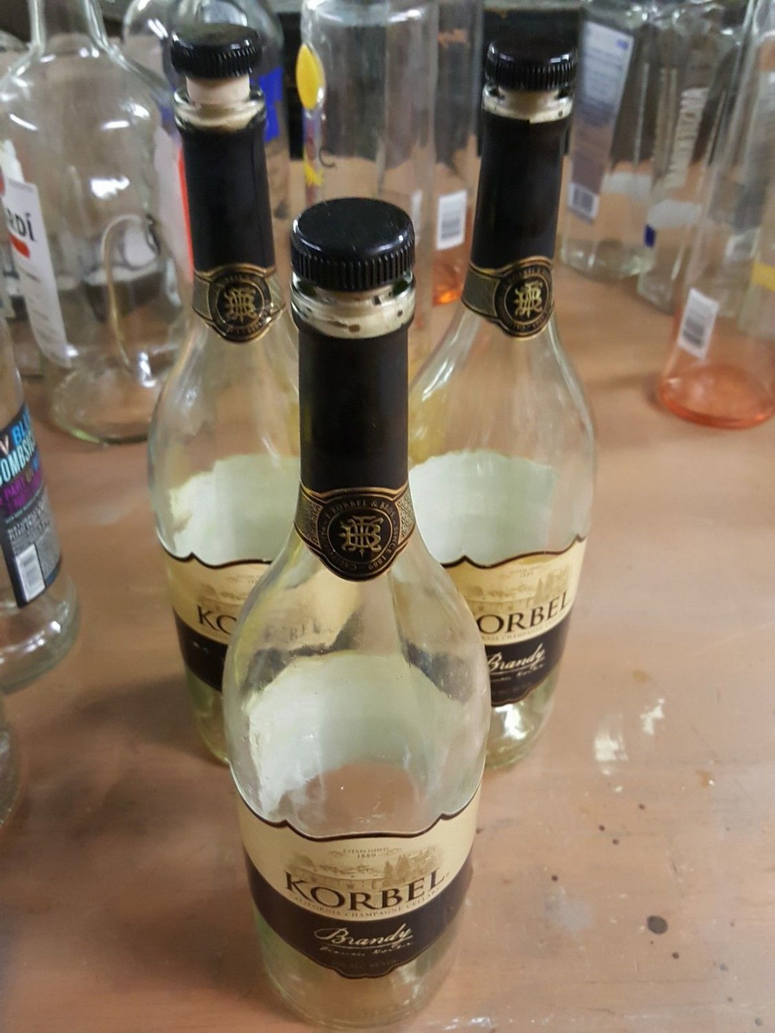Empty korbel Bottle  1 LITER / CRAFTS arts lot of 3