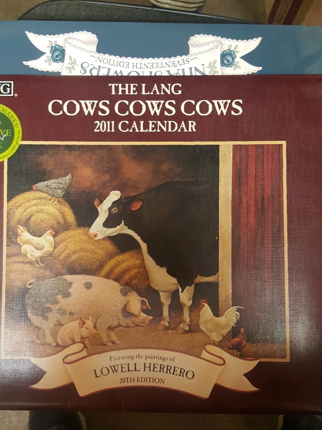 LANG LOWELL HERRERO ARTWORK 2011 COWS COWS COWS FULL SIZE CALENDAR Excellent