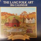 VINTAGE   2016 LARGE WALL FOLK ART CALENDAR By LANG