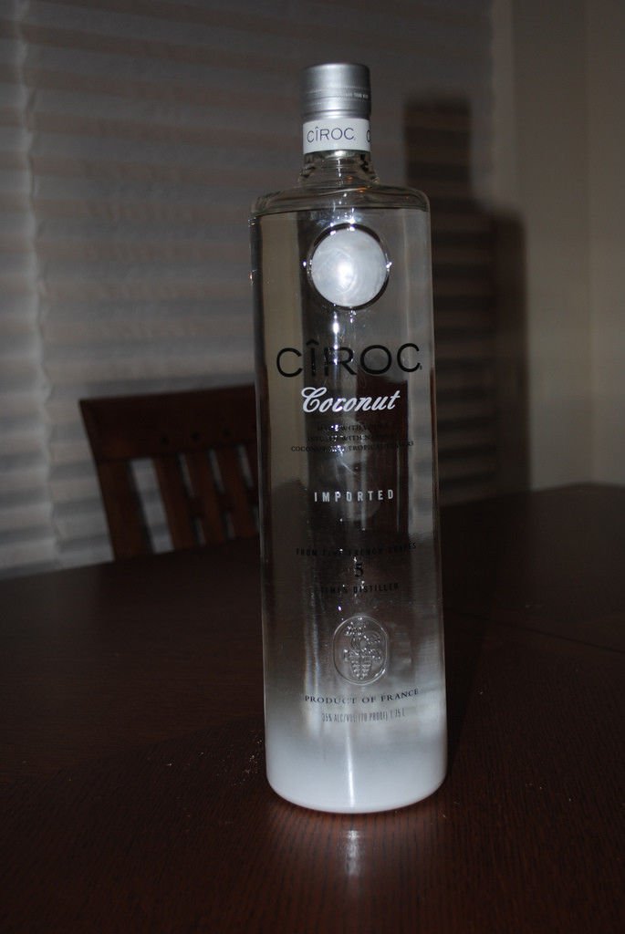 Empty 1 Liter Ciroc Coconut Vodka Bottles, With Caps arts crafts craft glass