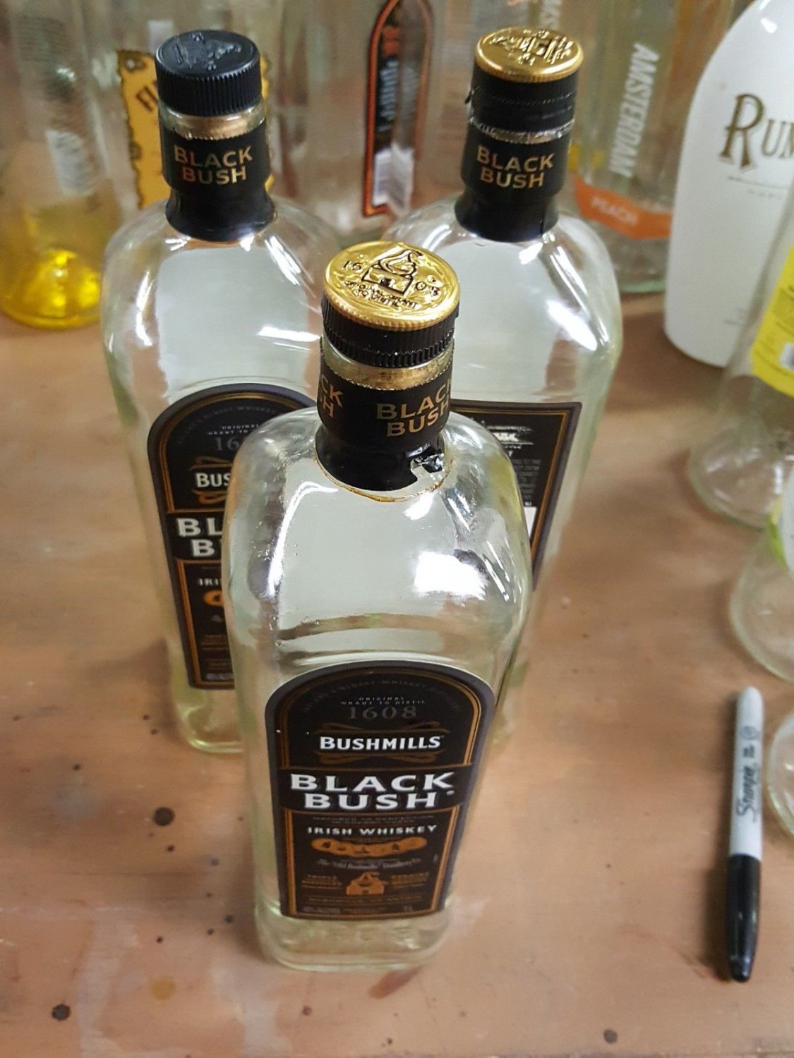 Bushmills Irish Whiskey Empty Bottle lot of 3