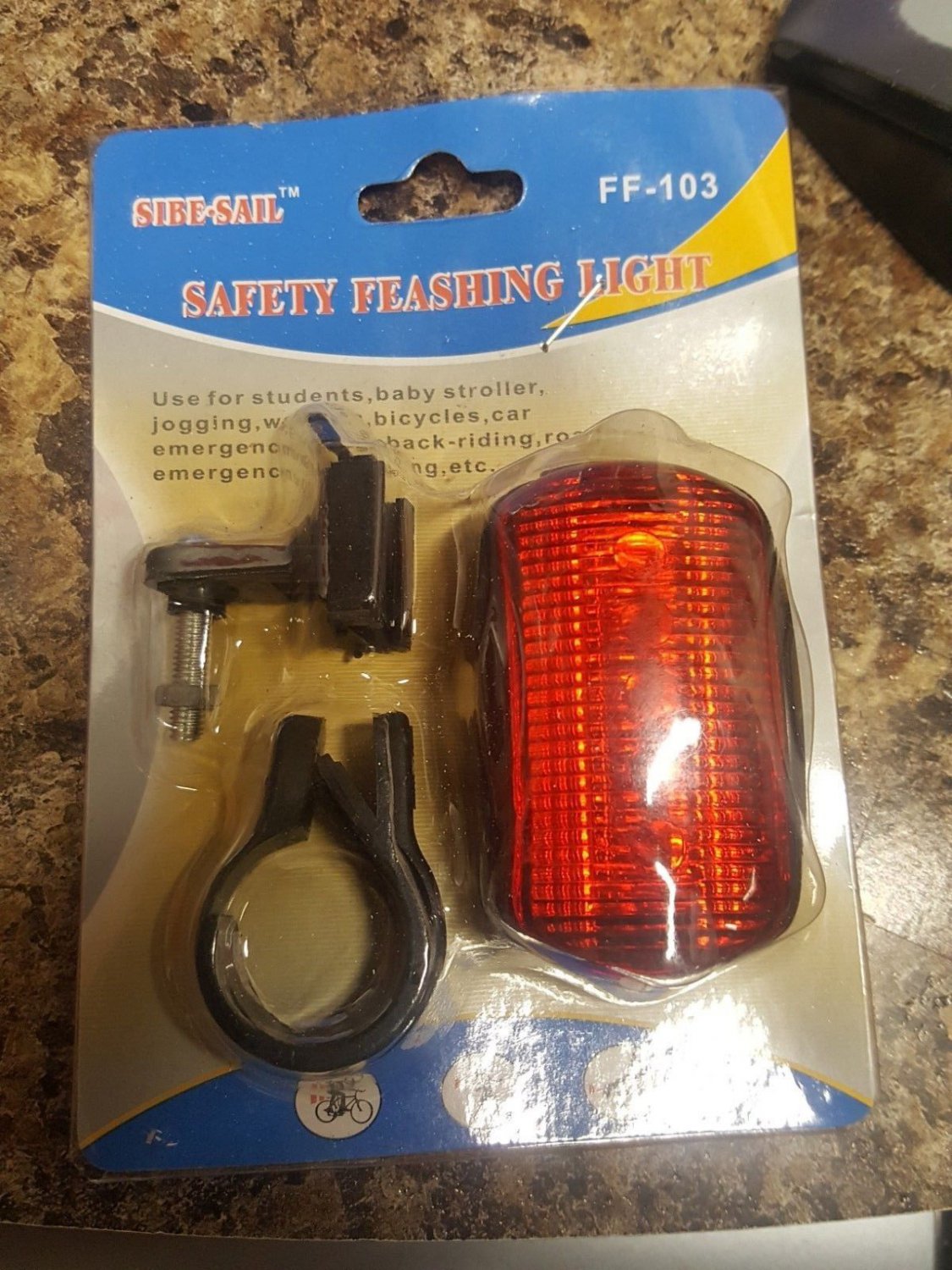 LED Tail Light Red Walking Jogger Skier Hike Bike multi Flasher Function