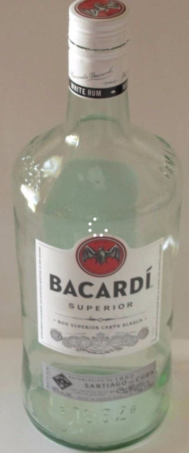 Bacardi Rum 1.75 Liter Bottle Empty Decanter Collectible Arts crafts craft glass