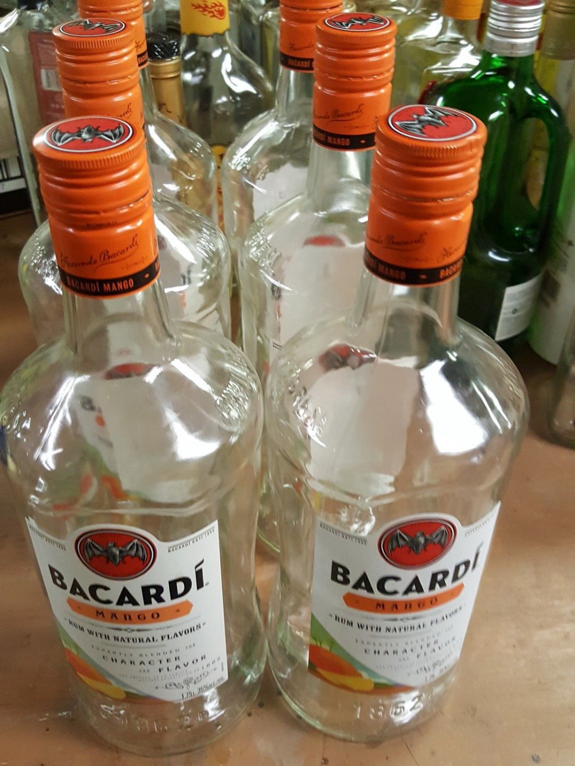 Bacardi mango 1.75 ml Bottles Empty lot of 6