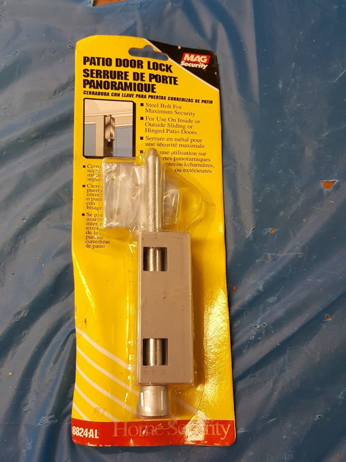 Mag Security Sliding Door Pin bolt Lock # 8824 -al New in Sealed Package