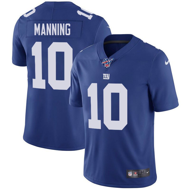 Men\'s New York Giants #10 Eli Manning Royal Blue 100th Season Limited ...