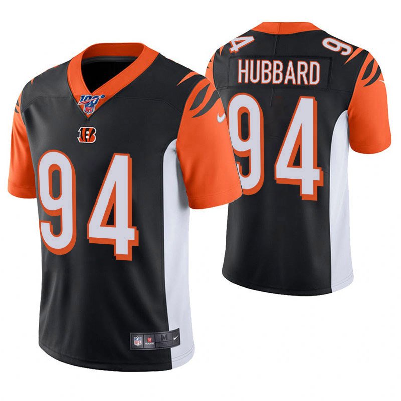 Men's Cincinnati Bengals 94 Sam Hubbard Black 100th