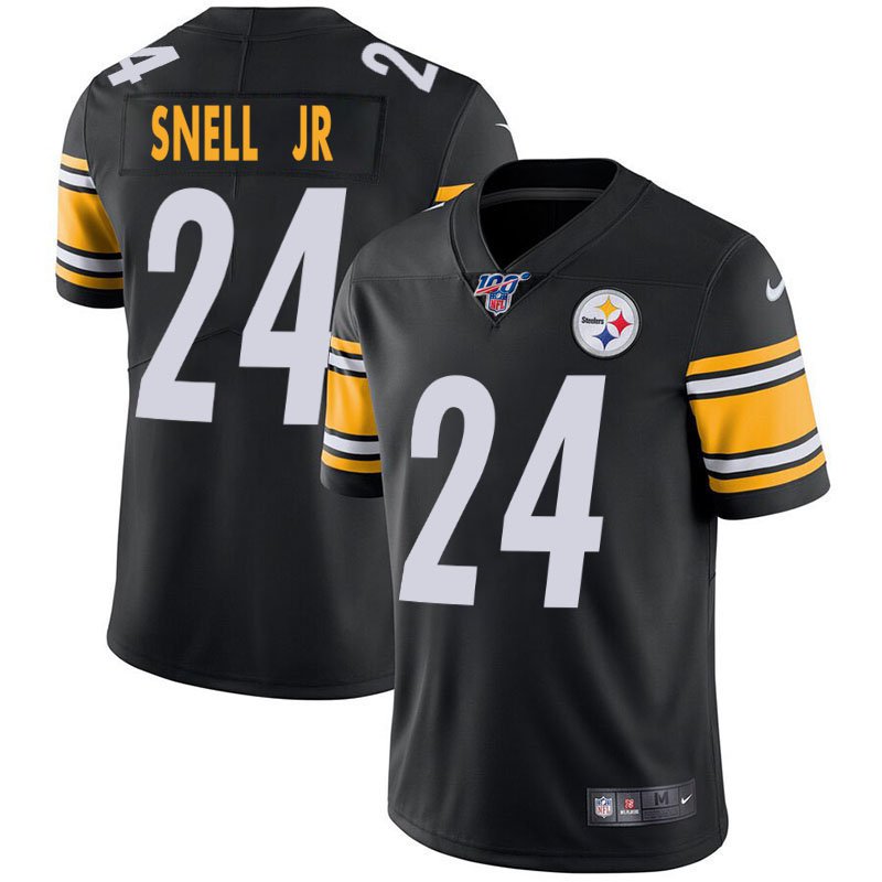 Men's Pittsburgh Steelers #24 Benny Snell Jr. Black 100th 