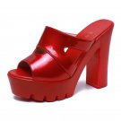 Ladies Fashionable wedge heels in a stylish gloss