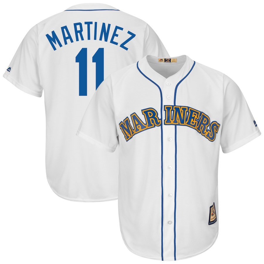 Men's Seattle Mariners Edgar Martinez White Throwback Jersey